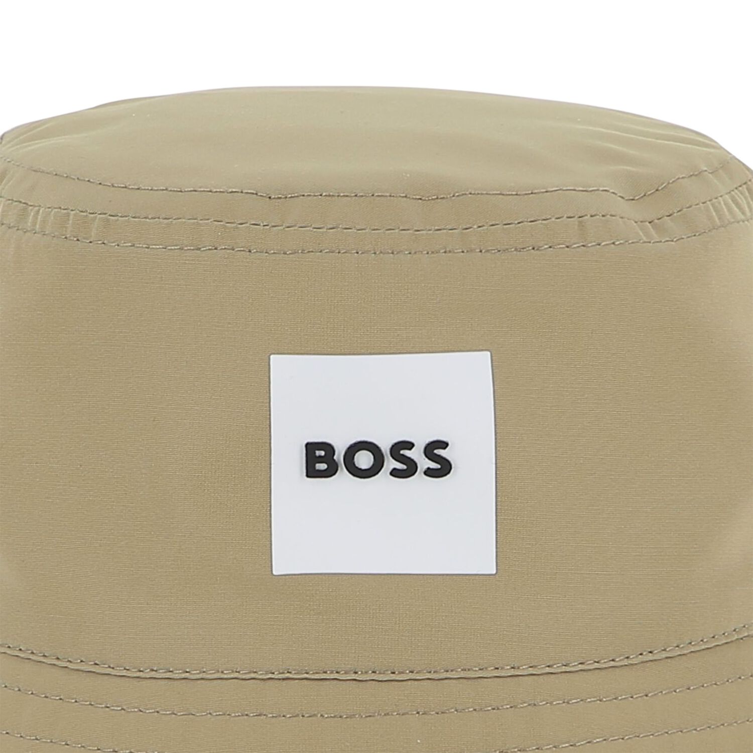 Baby Boys Beige & White Reversible Logo Hat , 2, hi-res