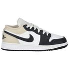 Air Jordan 1 باللون الأسود والأبيض والعاجي حذاء رياضي منخفض , 4, hi-res