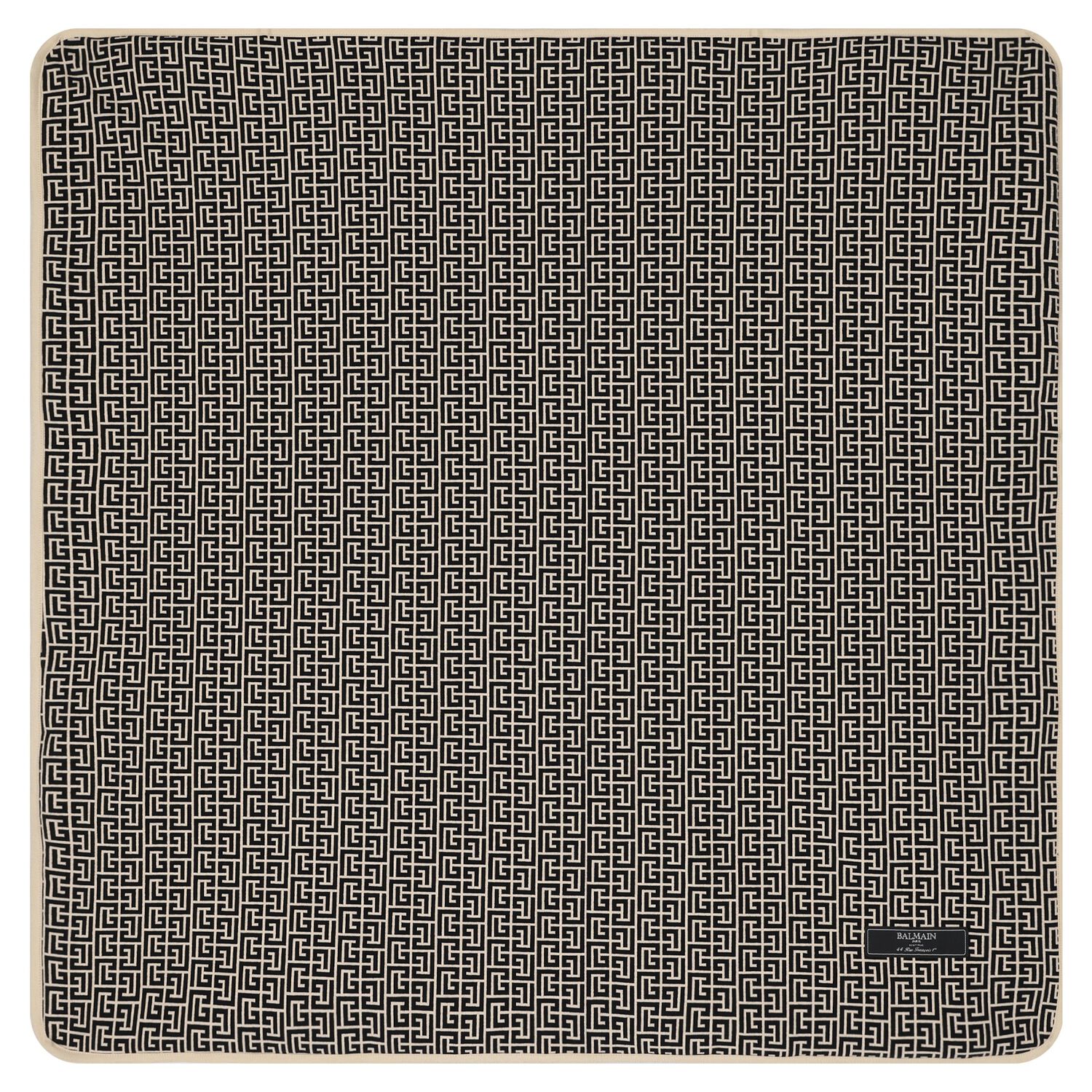 Beige & Black Logo Baby Blanket, 1, hi-res