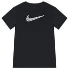 تيشيرت اولاد بالشعار باللون الابيض والاسود , 2, hi-res