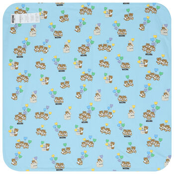 Blue Teddy Bear Logo Baby Blanket