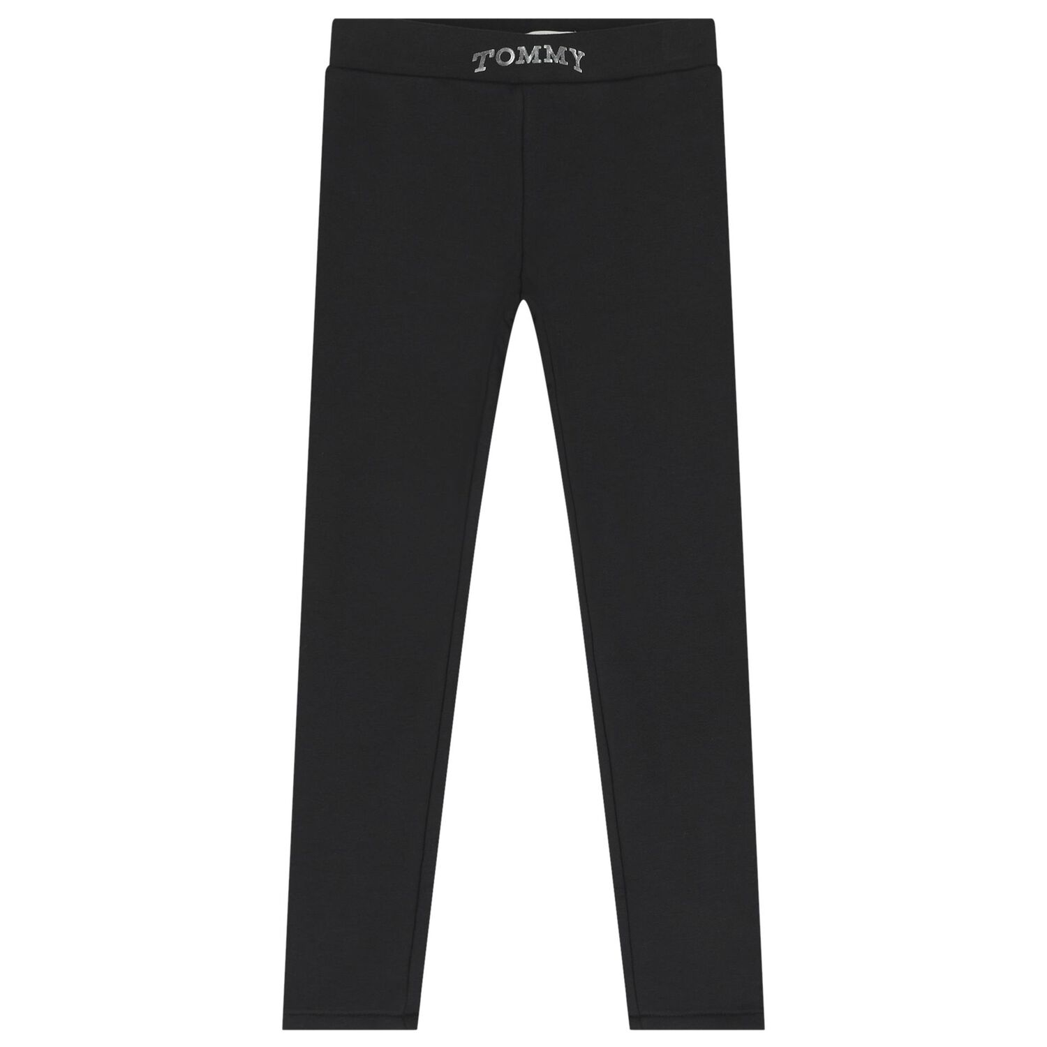 طقم ليجينز بنات بالشعار باللون الاسود , 1, hi-res