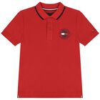 Boys Red Logo Polo Shirt, 2, hi-res