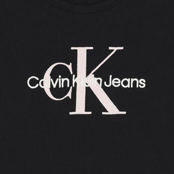 Girls Black Cotton CK Logo T-Shirt