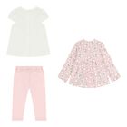 Baby Girls White & Pink Tracksuit Set ( 3 Piece ), 1, hi-res