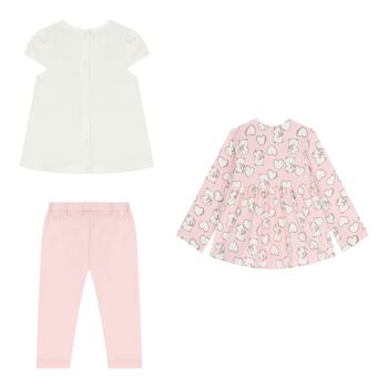 Baby Girls White & Pink Tracksuit Set ( 3 Piece )