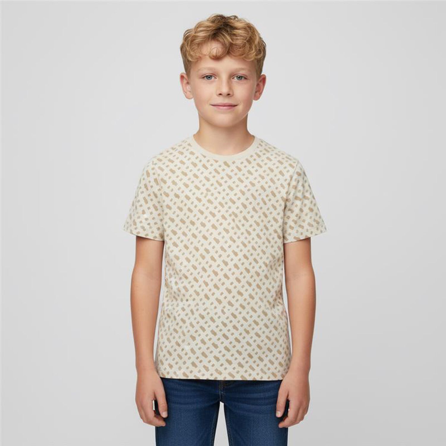 Boys Beige Logo T-Shirt, 1, hi-res image number null