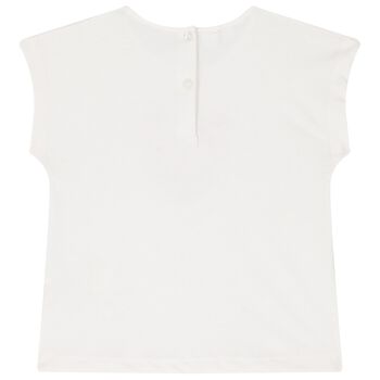 Girls White Heart Top
