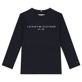 Navy Blue Logo Long Sleeve Top
