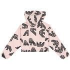 Girls Pink Logo Hooded Zip Up Top, 1, hi-res