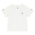 طقم دنغري باللونين الأبيض والبيج للأولاد  , 1, hi-res