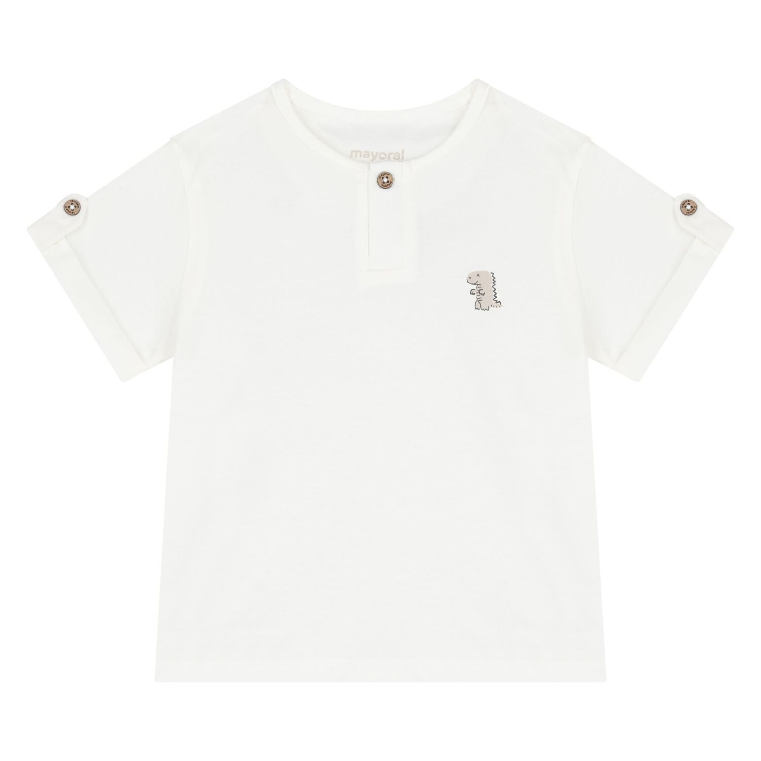 طقم دنغري باللونين الأبيض والبيج للأولاد  , 1, hi-res