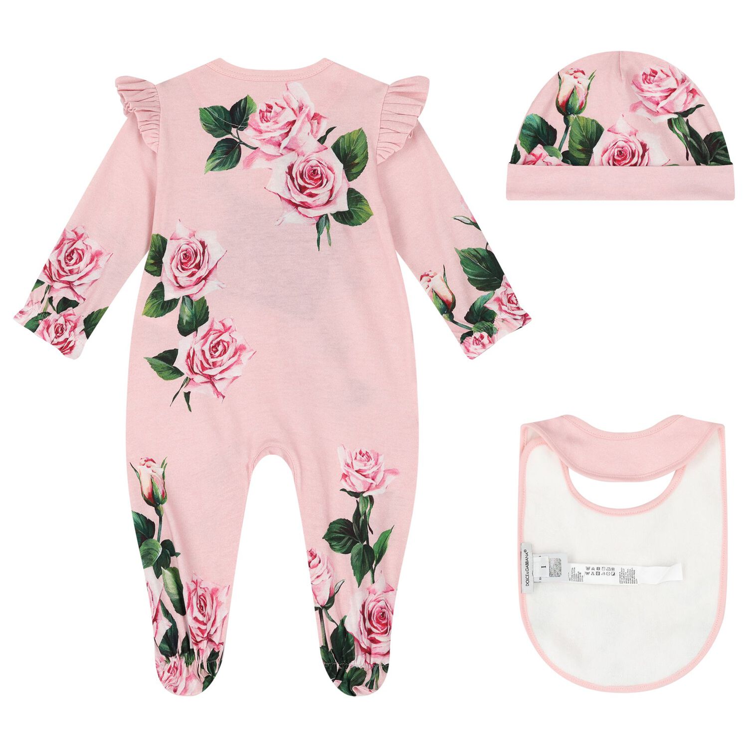Baby Girls Pink Rose Babygrow Gift Set, 1, hi-res