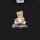 Younger Girls Black Teddy Bear Logo Dress, 4, hi-res