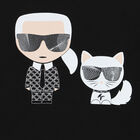 توب بأكمام طويلة بالشعار باللون الأسود للبنات, 1, hi-res