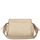 Beige Logo Leather Baby Changing Bag, 1, hi-res