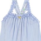 Girls Blue Floral Pleated Dress, 2, hi-res