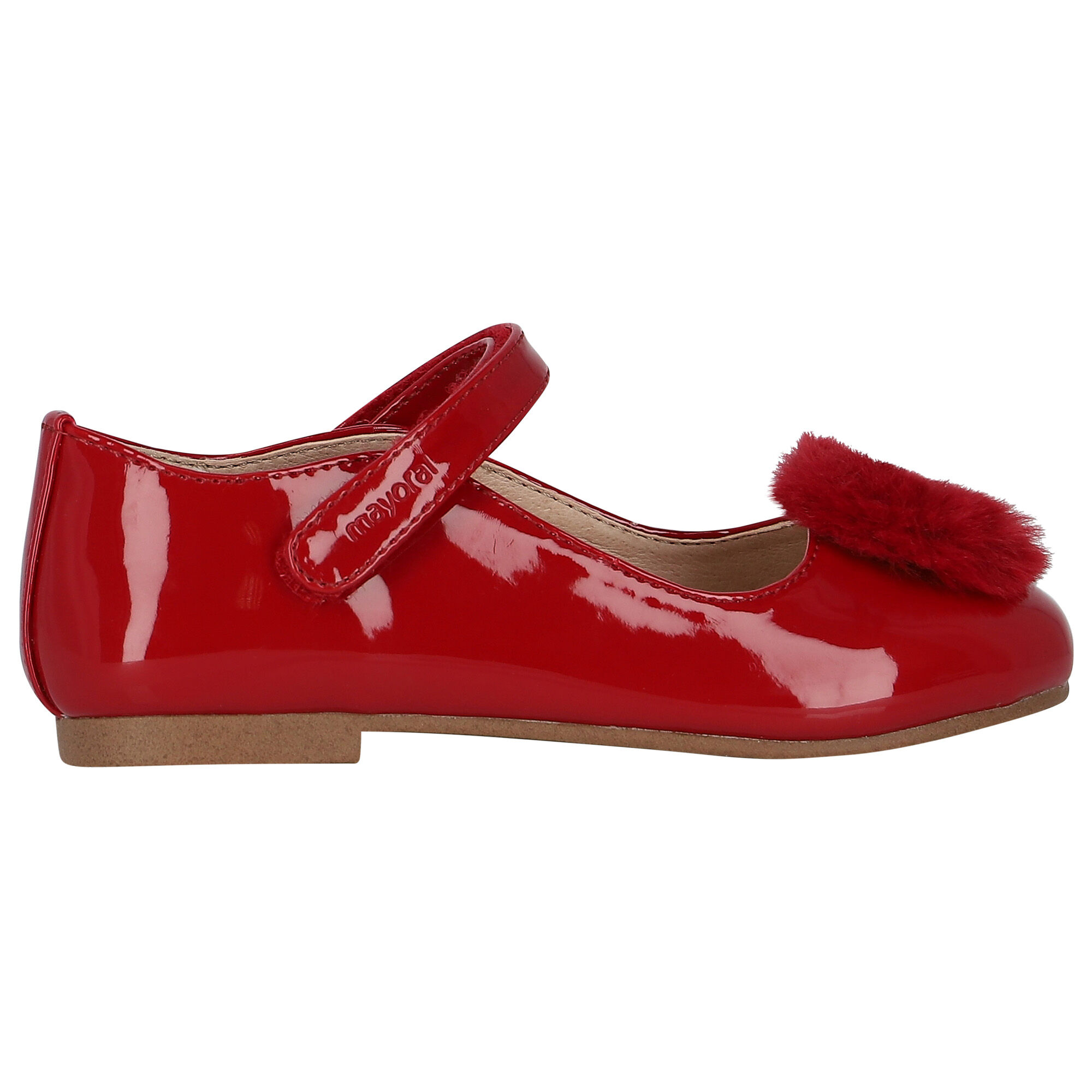 Mayoral Girls Red Fur Patent Leather Shoes Junior Couture UAE