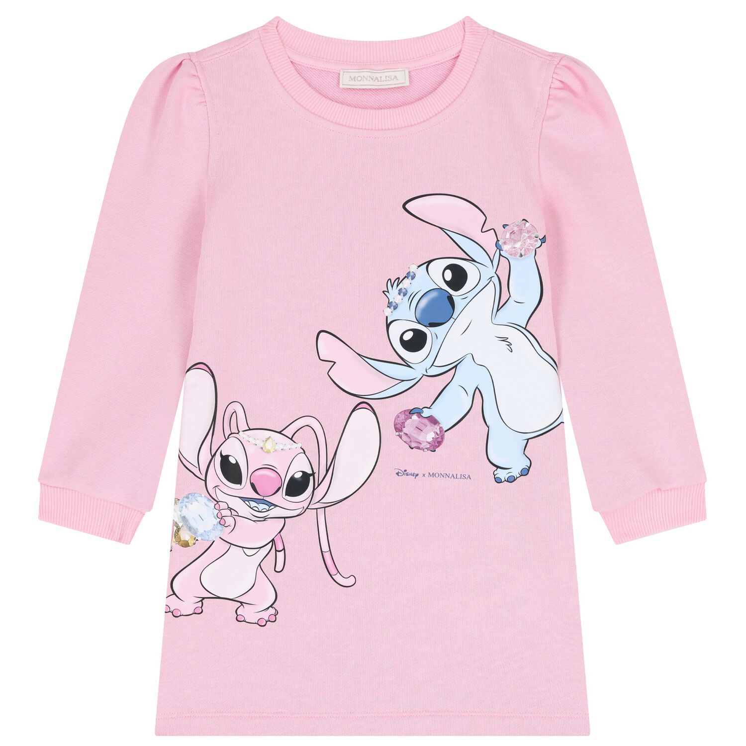 Girls Pink Disney Lilo & Stitch Sweatshirt Dress, 1, hi-res image number null