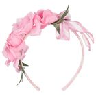 Girls Pink Rose Headband, 1, hi-res