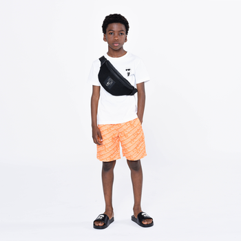Boys Orange Logo Swim Shorts