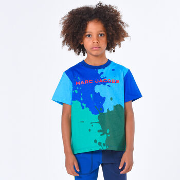 Boys Blue & Green Logo T-Shirt