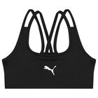 Girls Black Logo Sports Bra Top, 1, hi-res