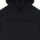 Girls Black Logo Hooded Top, 1, hi-res