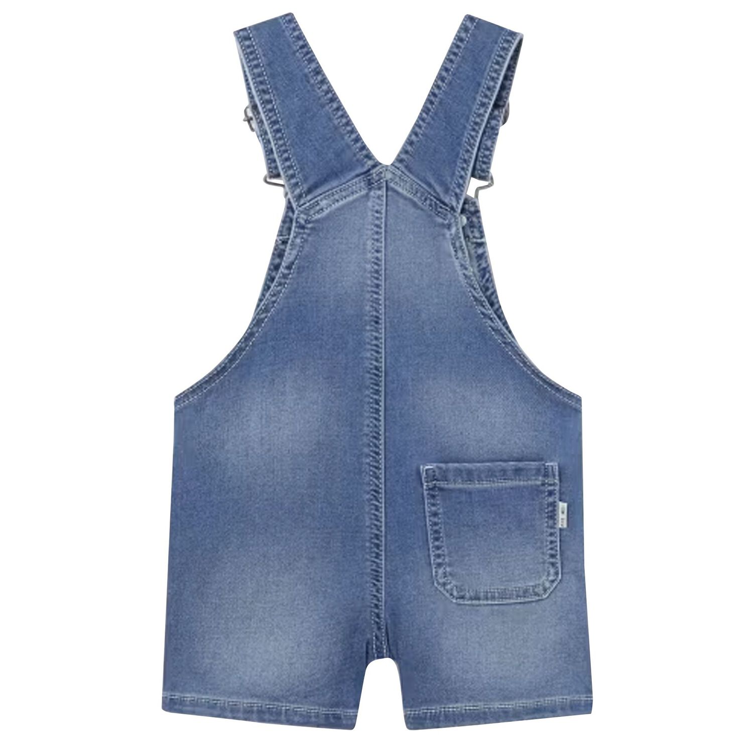 Younger Boys Blue Denim Dungaree, 1, hi-res