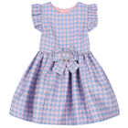 Girls Blue & Pink Houndstooth Dress, 1, hi-res