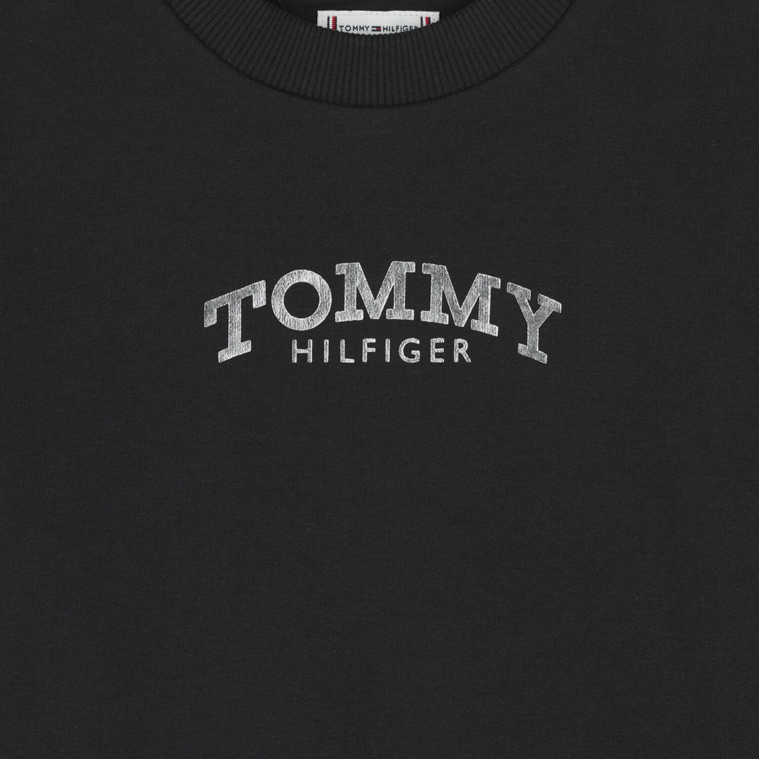 طقم ليجينز بنات بالشعار باللون الاسود , 1, hi-res