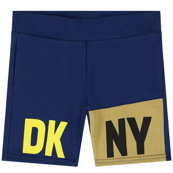 Boys Navy & Khaki Green Logo Shorts