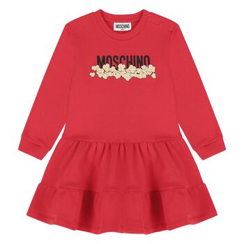 Younger Girls Red Popcorn Logo Dress