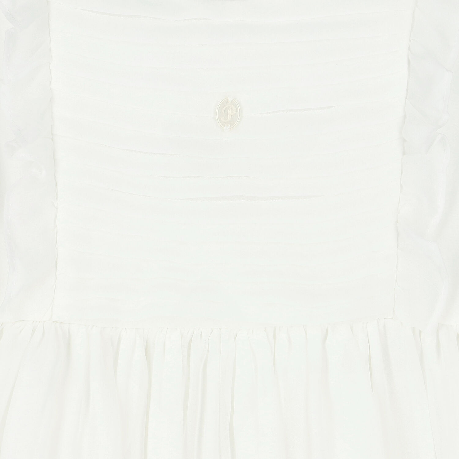 Baby Girls White Pleated Dress, 1, hi-res
