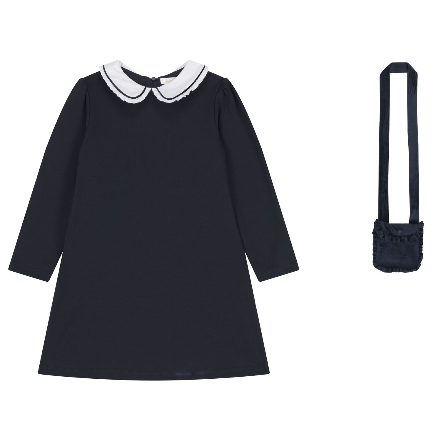 Girls Navy Blue Dress Set, 1, hi-res