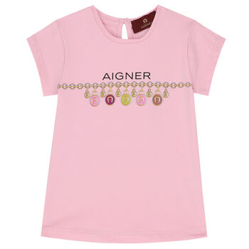 Younger Girls Pink Logo T-Shirt
