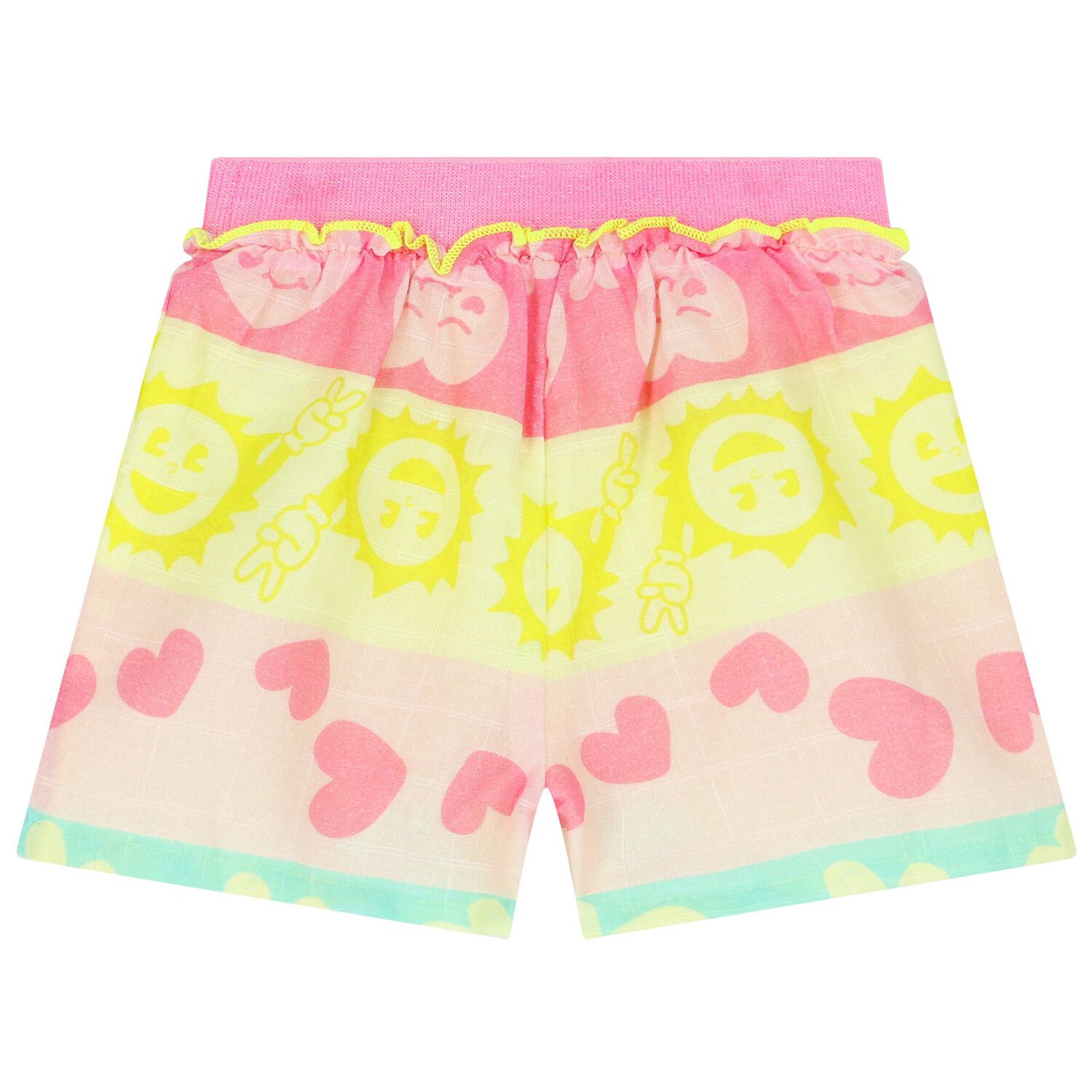 Younger Girls White & Pink Shorts Set, 1, hi-res