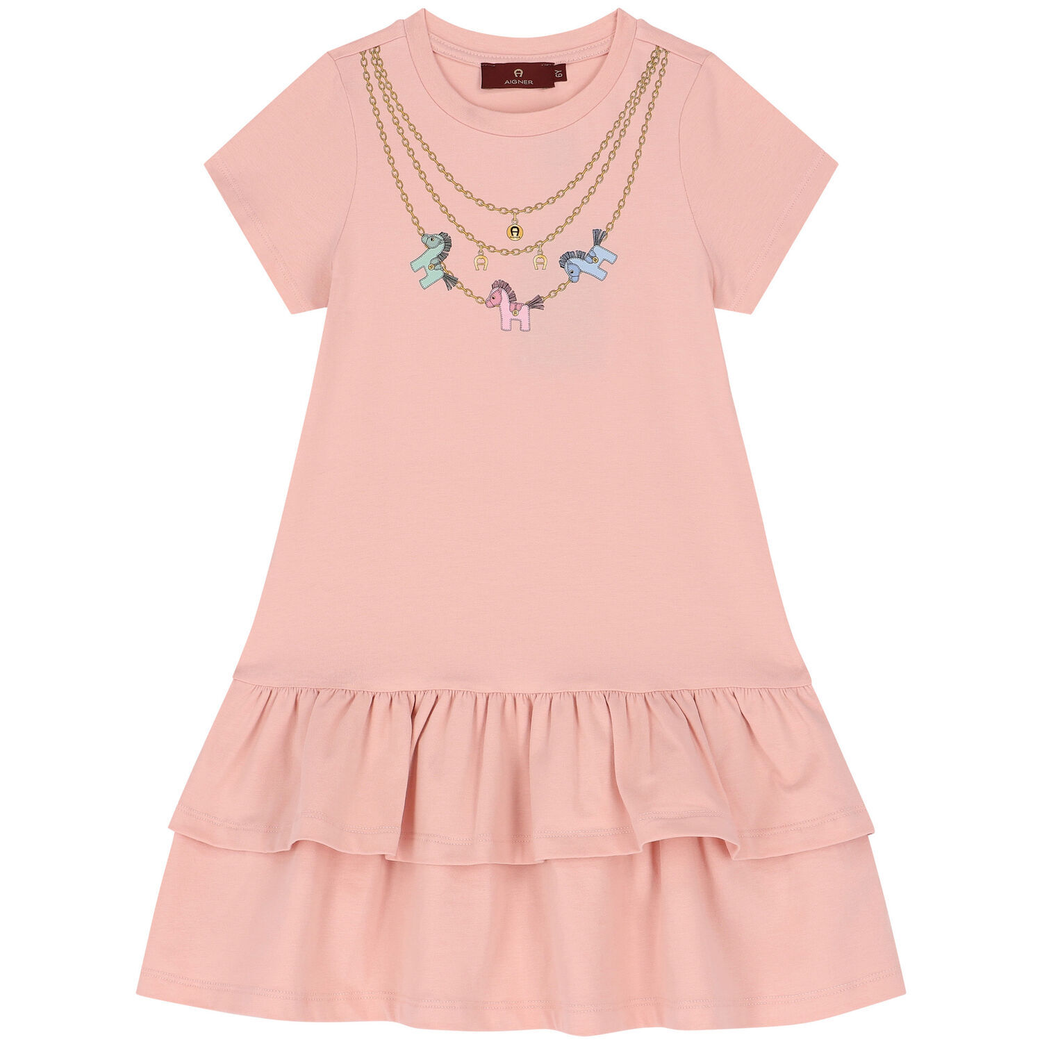 فستان بالشعار باللون الوردي , 2, hi-res image number null