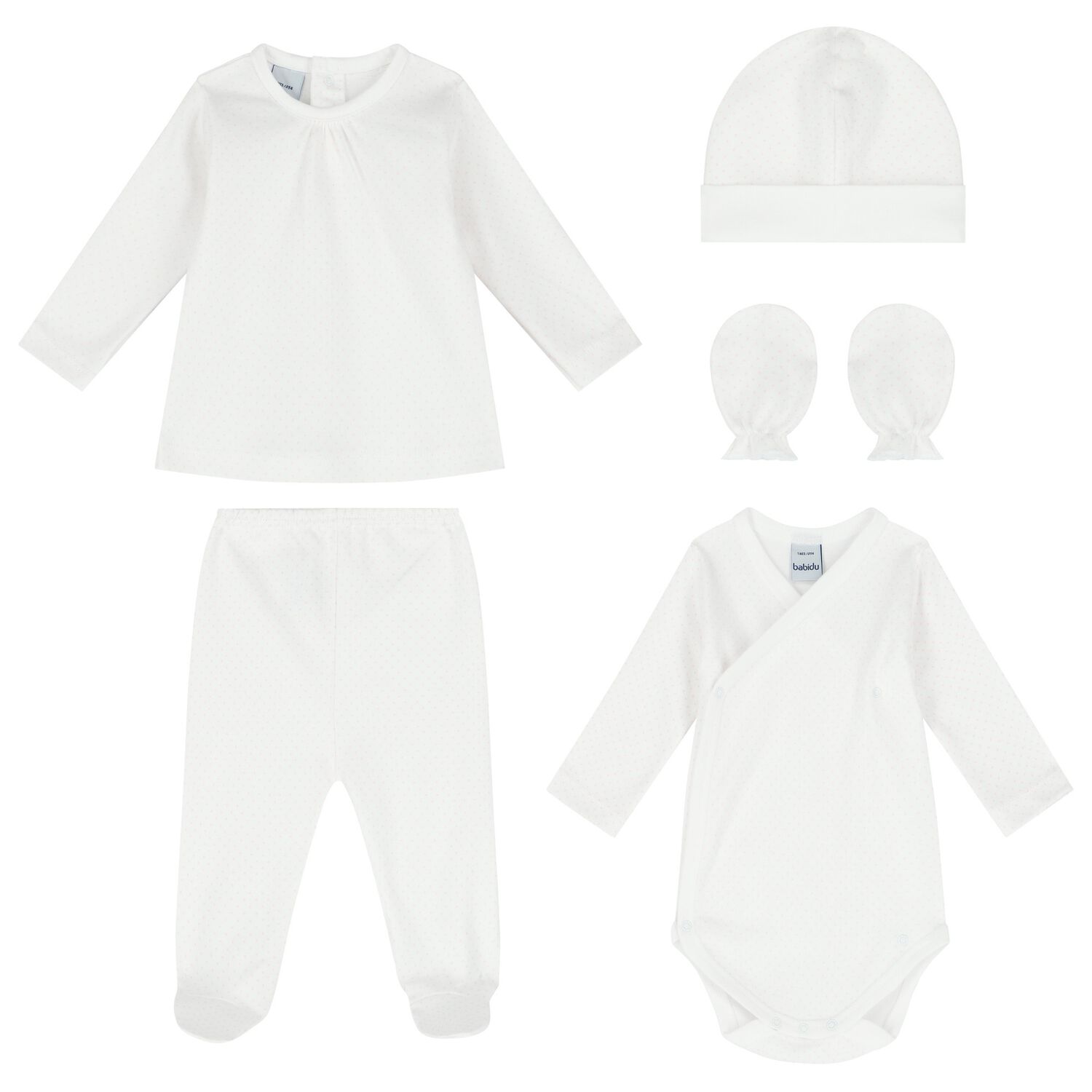 طقم هدايا منقط باللون الأبيض والوردي, 2, hi-res image number null