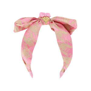 Girls Pink & Gold Bow Headband