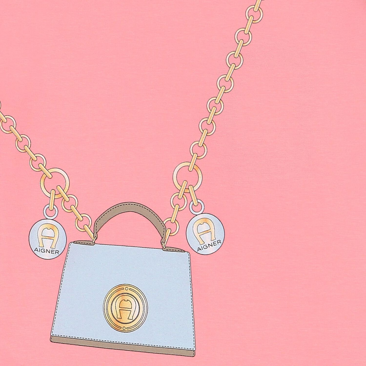 فستان بنات بالشعار وطبعة حقيبة باللون الوردى, 4, hi-res