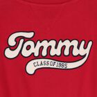 سويتشيرت فستان بنات بالشعار باللون الأحمر, 1, hi-res