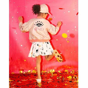 Girls Gold Metallic Logo Jacket