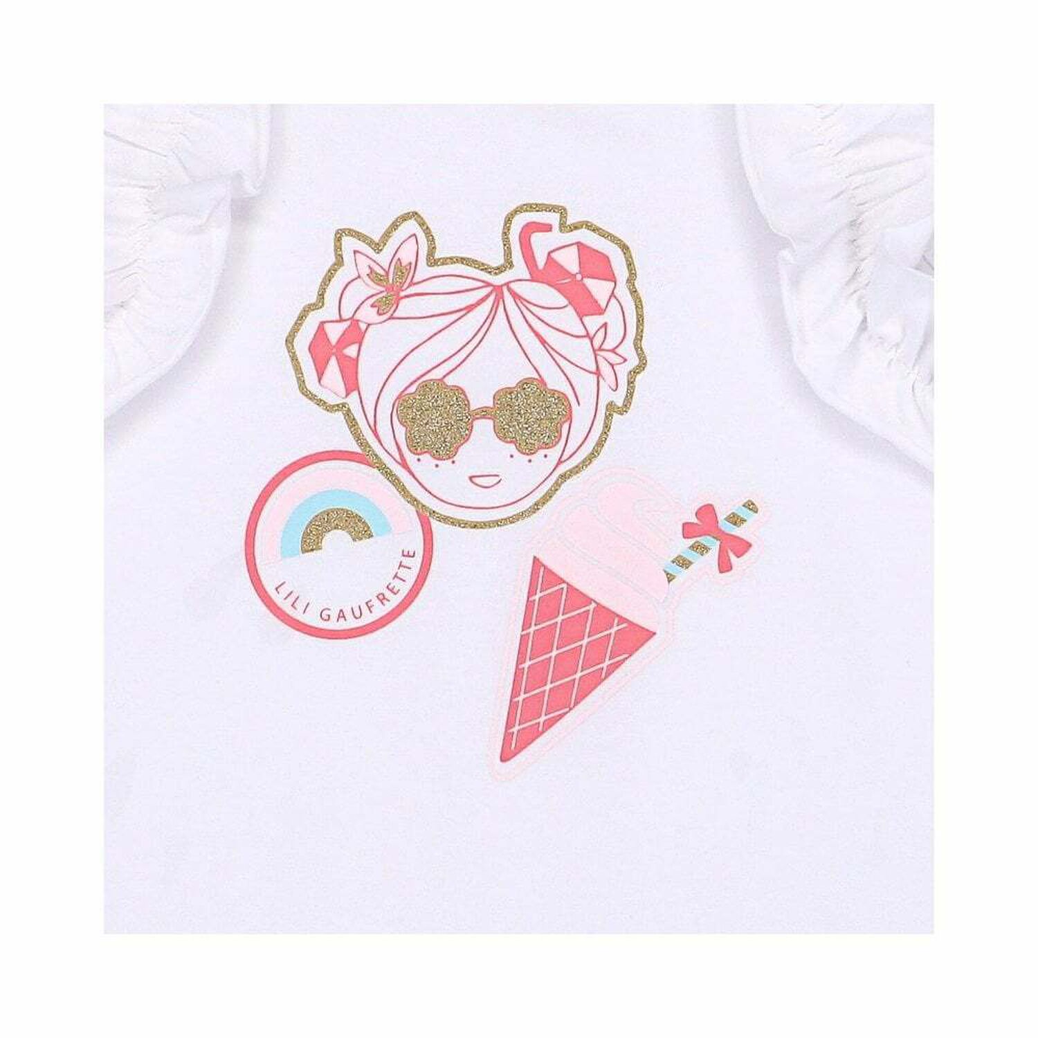 Younger Girls White Cotton Dress, 1, hi-res image number null