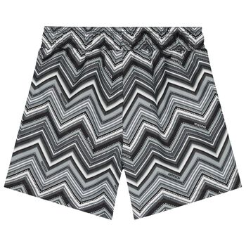 Boys Grey Zig Zag Swim Shorts