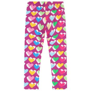 Girls Purple Heart Leggings