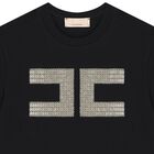 Girls Black Logo T-Shirt, 1, hi-res