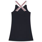 Girls Navy Blue Logo Dress, 1, hi-res