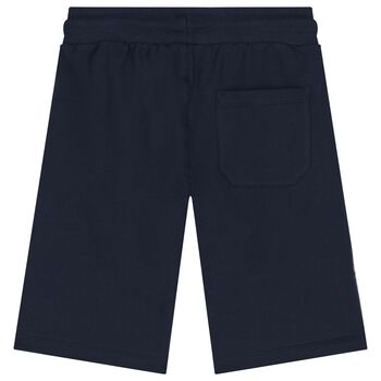 Boys Navy Blue Logo Shorts