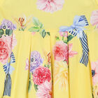 Girls Yellow Floral & Bow Dress, 1, hi-res